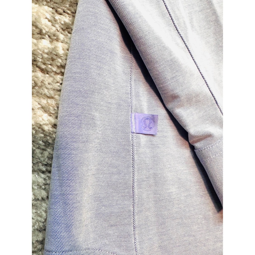 Lululemon Commission Long Sleeve Shirt Mens M Purple Button Down Pique - Picture 6 of 7